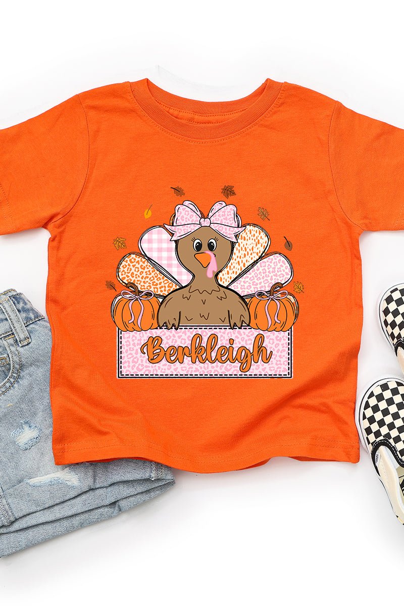 Toddler Personalized Leopard Turkey Tails Fine Jersey Tee *Personalize Your Name - Wholesale Accessory Market