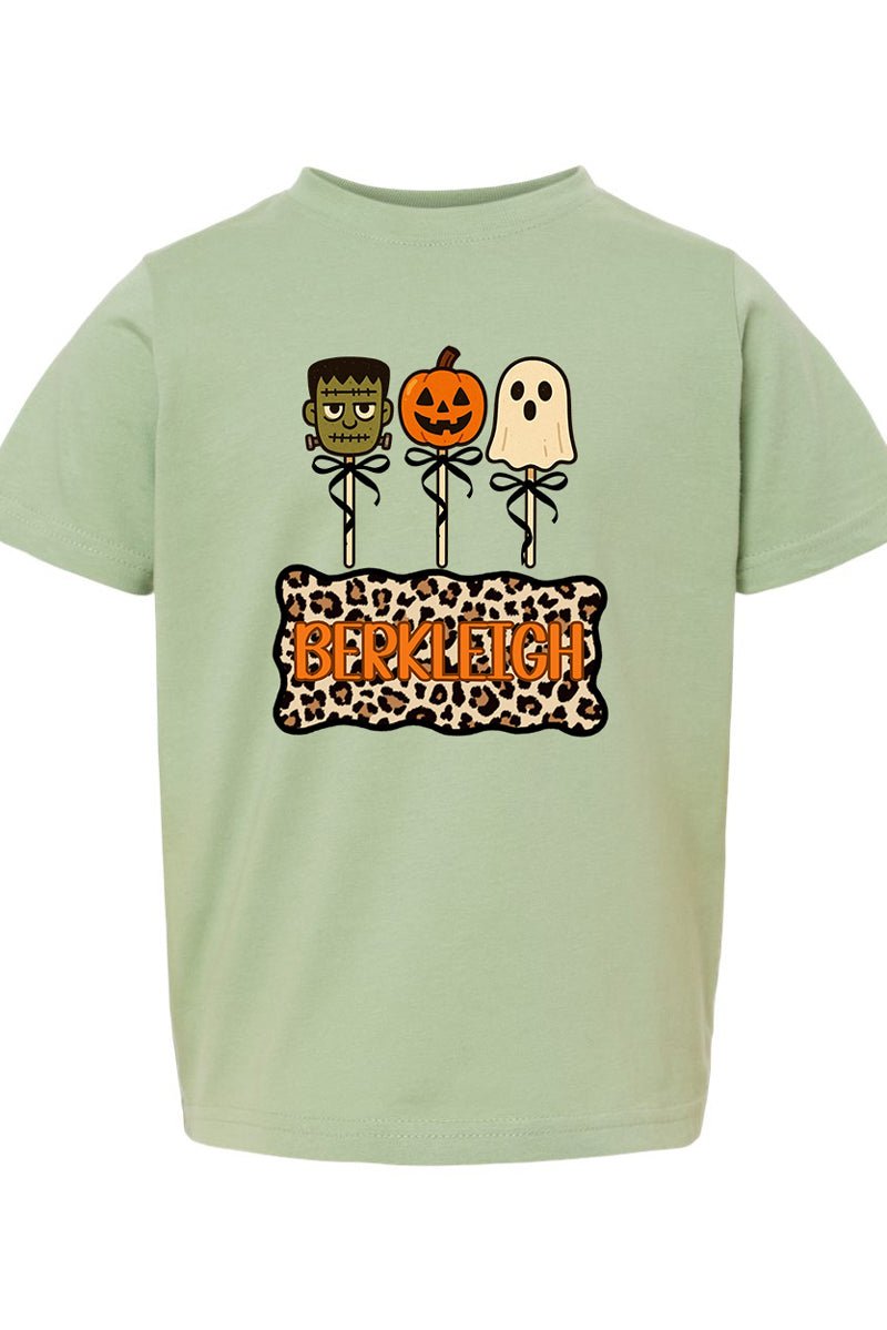 Toddler Personalized Leopard Halloween Pop Fine Jersey Tee *Personalize Your Name - Wholesale Accessory Market