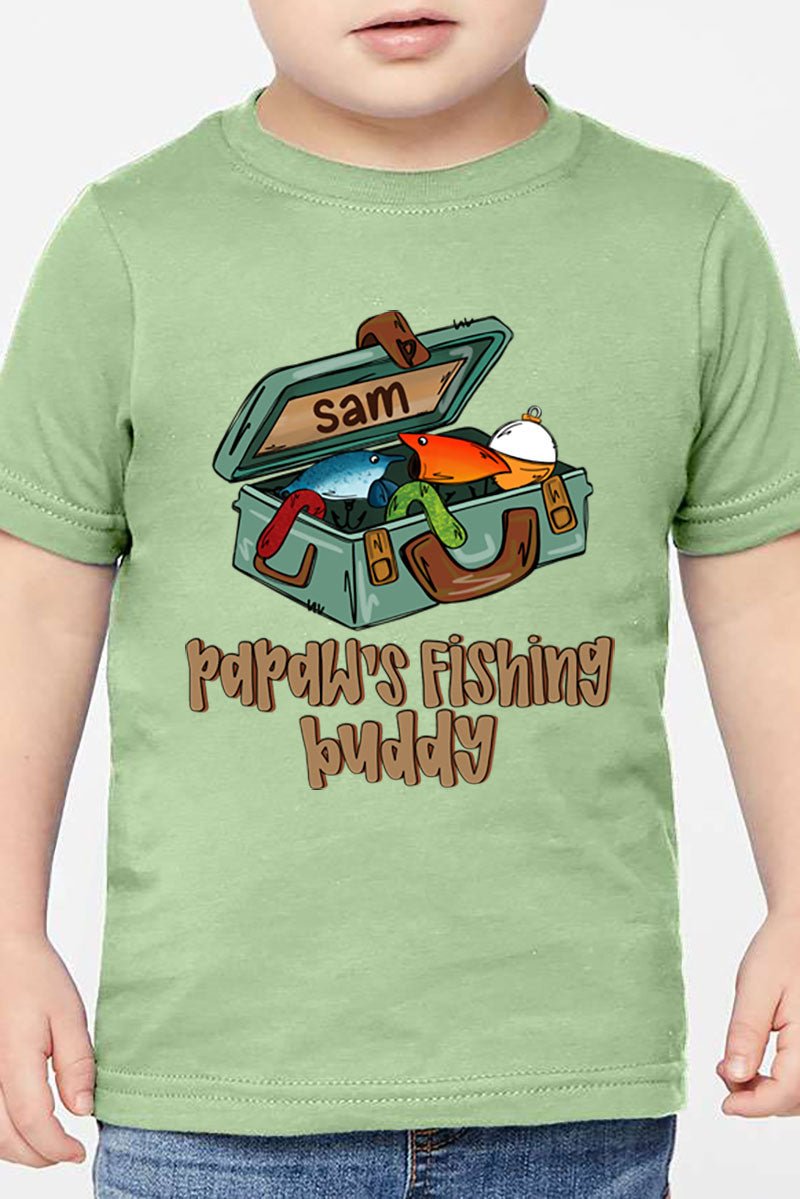 Toddler Personalized Pawpaw's Fishing Buddy Fine Jersey Tee *Personalize Your Name - Wholesale Accessory Market