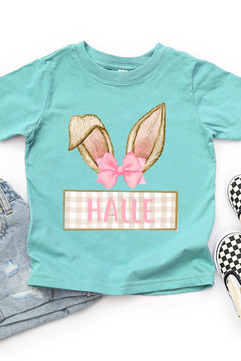 Toddler Personalized Pink Coquette Bunny Ears Fine Jersey Tee *Personalize Your Name - Wholesale Accessory Market