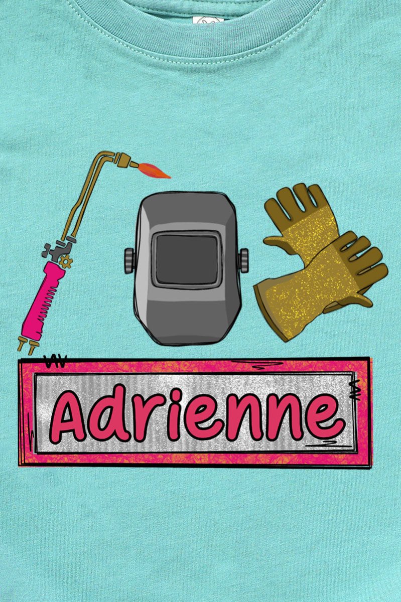 Toddler Personalized Pink Mini Metal Maker Fine Jersey Tee *Personalize Your Name - Wholesale Accessory Market