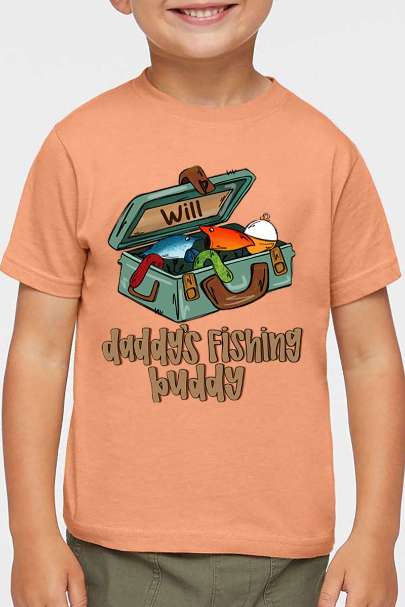 Toddler Personalized Daddy's Fishing Buddy Fine Jersey Tee *Personalize Your Name - Wholesale Accessory Market