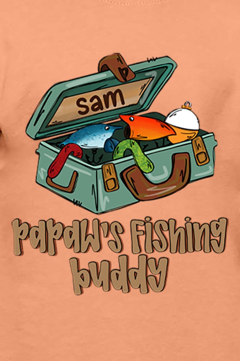 Toddler Personalized Pawpaw's Fishing Buddy Fine Jersey Tee *Personalize Your Name - Wholesale Accessory Market