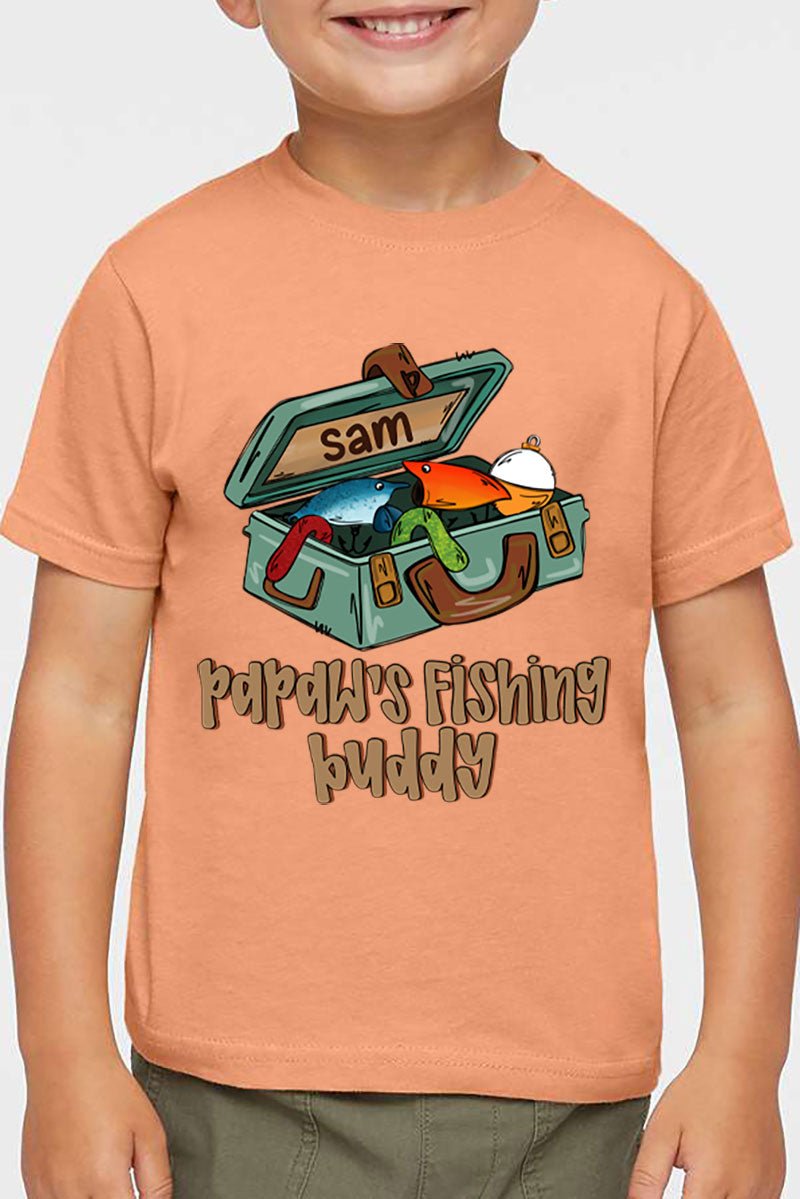 Toddler Personalized Pawpaw's Fishing Buddy Fine Jersey Tee *Personalize Your Name - Wholesale Accessory Market