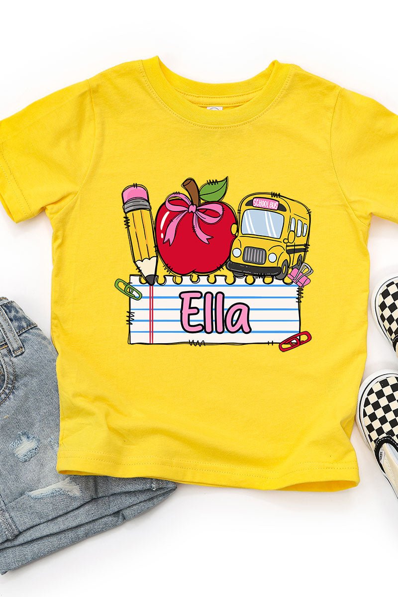 Toddler Personalized Back-to-School Name Tag Girl Fine Jersey Tee *Enter Kid's Name - Wholesale Accessory Market