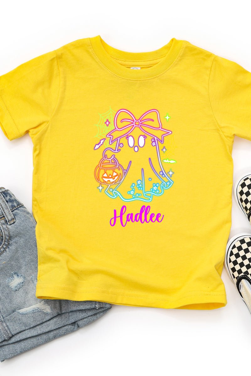 Toddler Personalized Glow & Boo Girl Fine Jersey Tee *Personalize Your Name - Wholesale Accessory Market