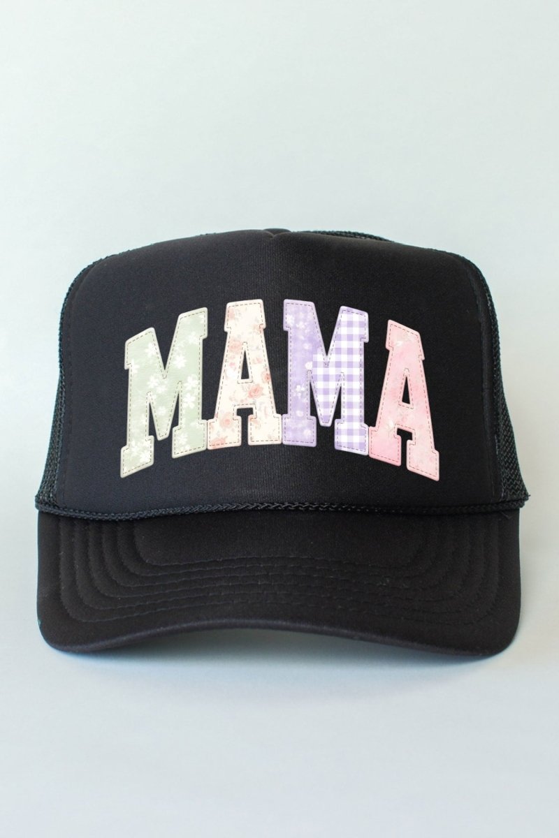 Personalized Soft Stitch Mom Name Otto Black Foam Front Trucker Hat *Choose Your Name - Wholesale Accessory Market