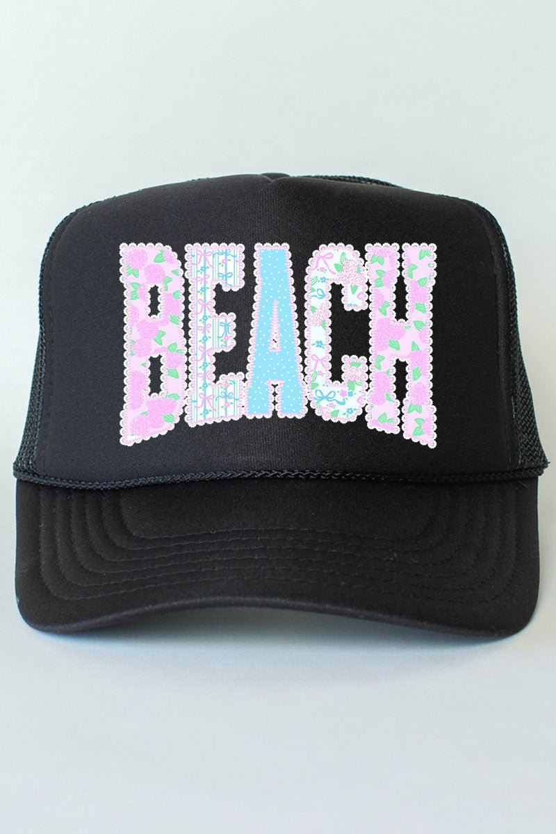 Seaside Lace Series Otto Black Foam Front Trucker Hat - Wholesale Accessory Market