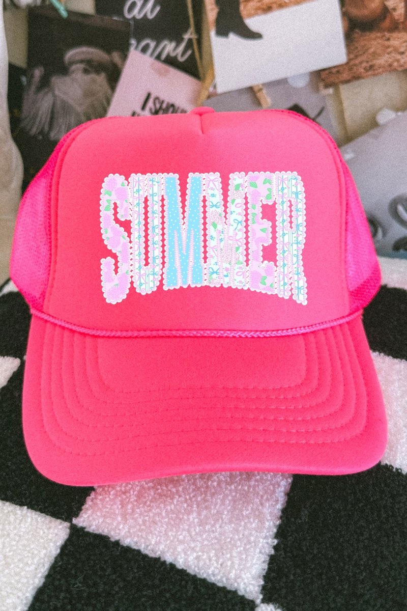 Seaside Lace Series Otto Neon Pink Foam Front Trucker Hat - Wholesale Accessory Market