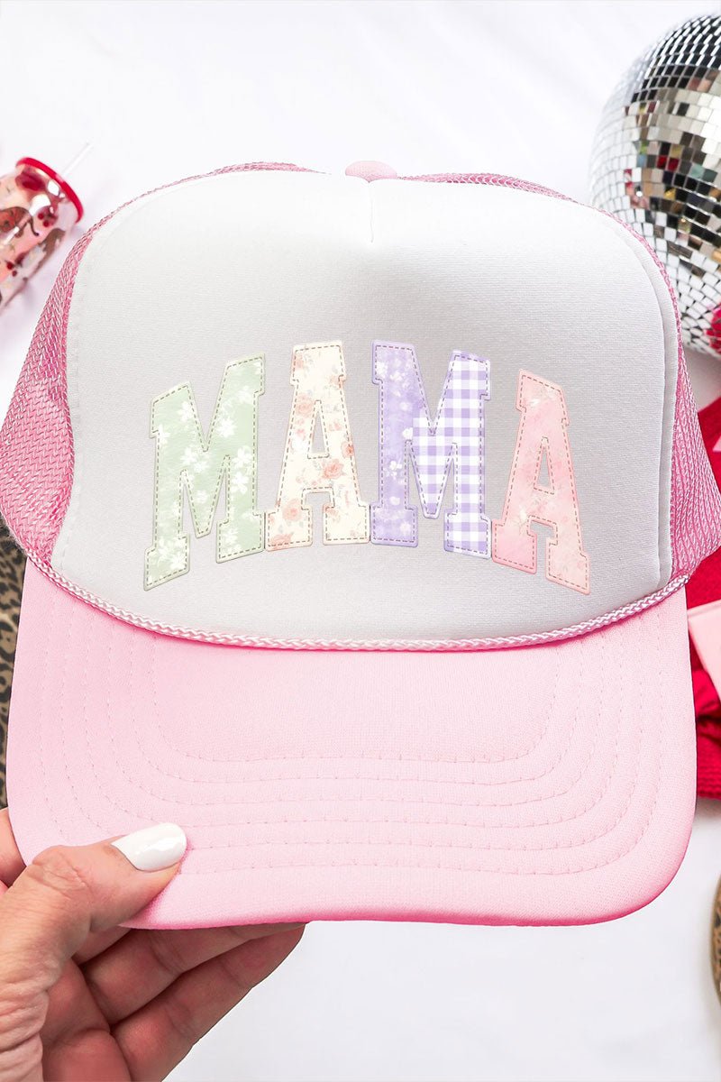 Personalized Soft Stitch Mom Name Otto Soft Pink with White Foam Front Trucker Hat *Choose Your Name - Wholesale Accessory Market