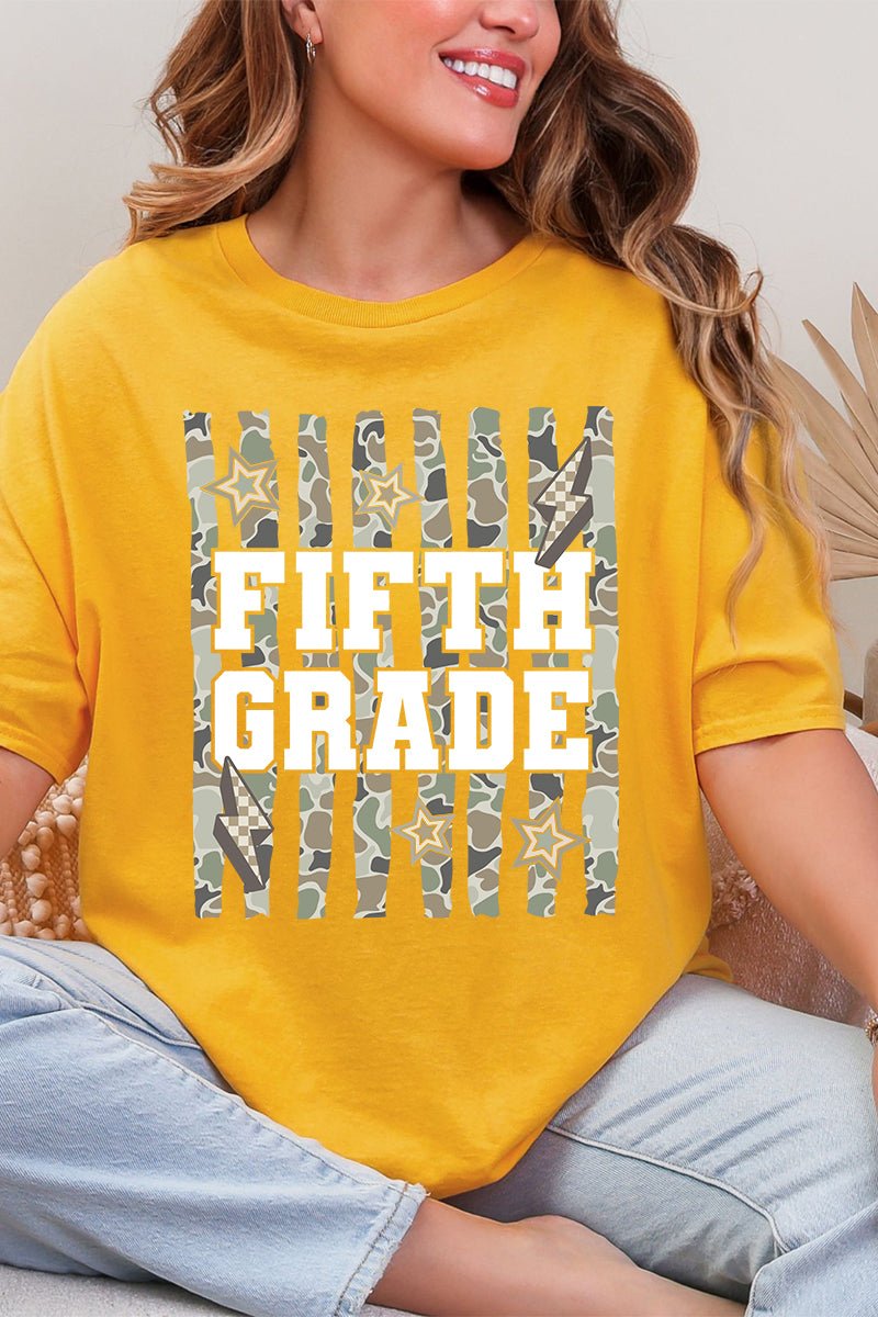 Camo School Era: Pre-K To Fifth Grade Short Sleeve Relaxed Fit T-Shirt *Choose Your Grade - Wholesale Accessory Market