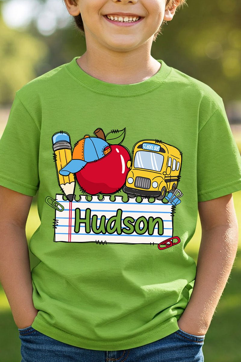 Youth Personalized Back-to-School Name Tag Boy Short Sleeve Relaxed Fit T-Shirt *Enter Kid's Name - Wholesale Accessory Market