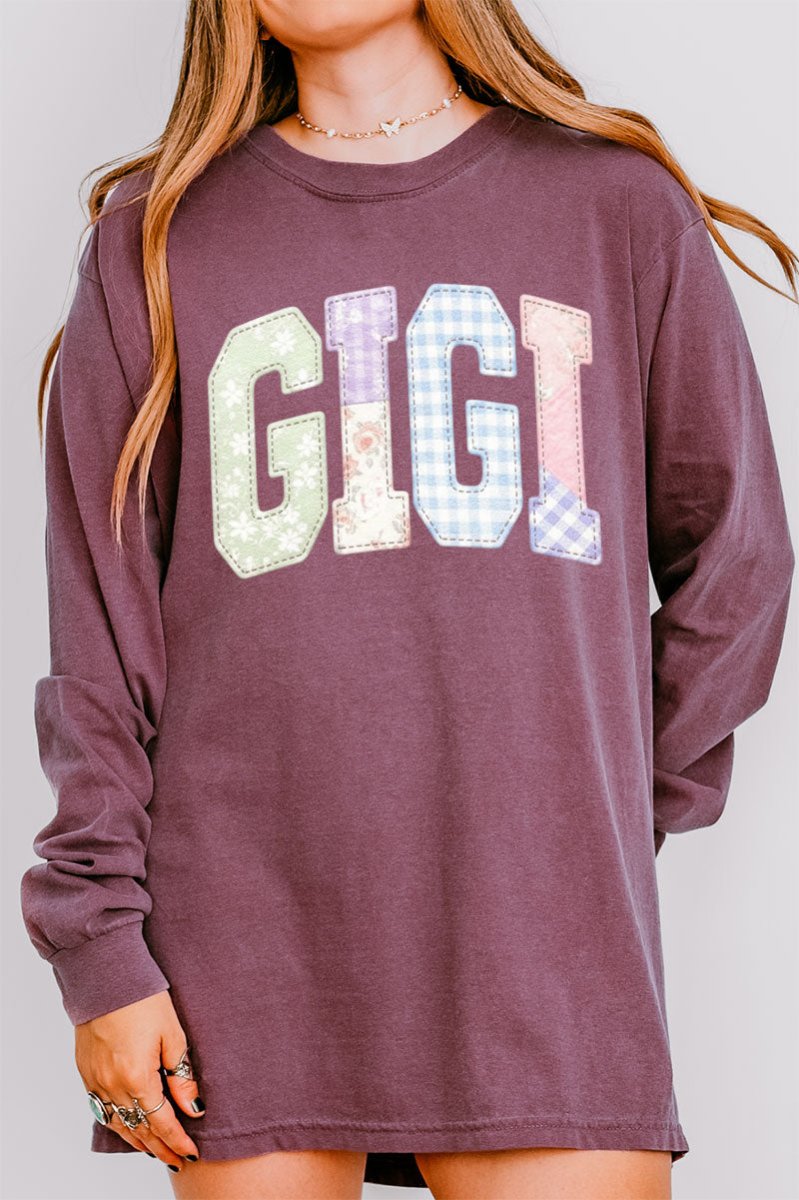 Personalized Soft Stitch Mom Name Comfort Colors Heavyweight Long T-Shirt *Choose Your Name - Wholesale Accessory Market
