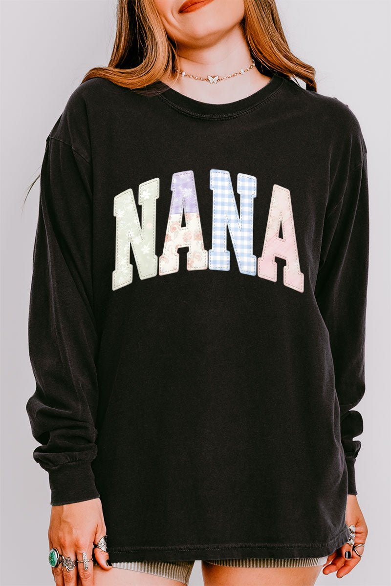 Personalized Soft Stitch Mom Name Comfort Colors Heavyweight Long T-Shirt *Choose Your Name - Wholesale Accessory Market