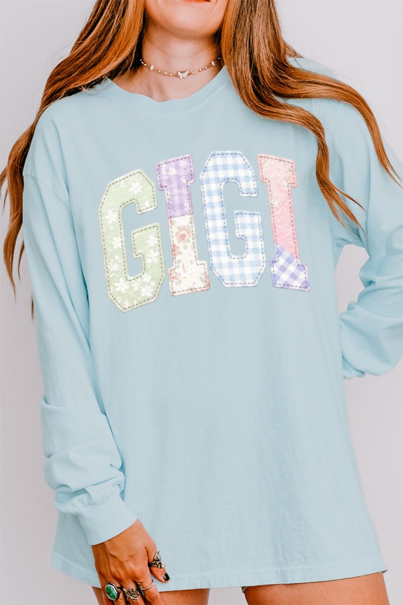 Personalized Soft Stitch Mom Name Comfort Colors Heavyweight Long T-Shirt *Choose Your Name - Wholesale Accessory Market