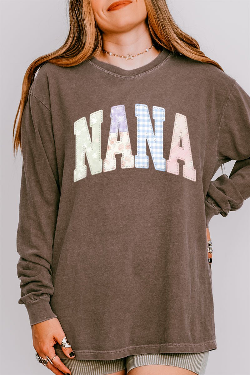 Personalized Soft Stitch Mom Name Comfort Colors Heavyweight Long T-Shirt *Choose Your Name - Wholesale Accessory Market