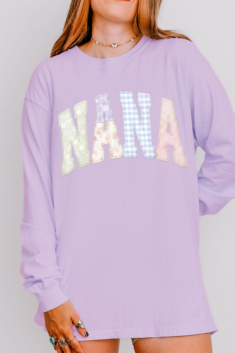 Personalized Soft Stitch Mom Name Comfort Colors Heavyweight Long T-Shirt *Choose Your Name - Wholesale Accessory Market