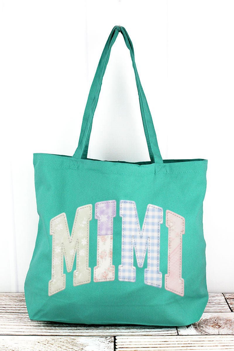 Personalized Soft Stitch Mom Name Pigment - Dyed Large Canvas Tote *Choose Your Name - Wholesale Accessory Market