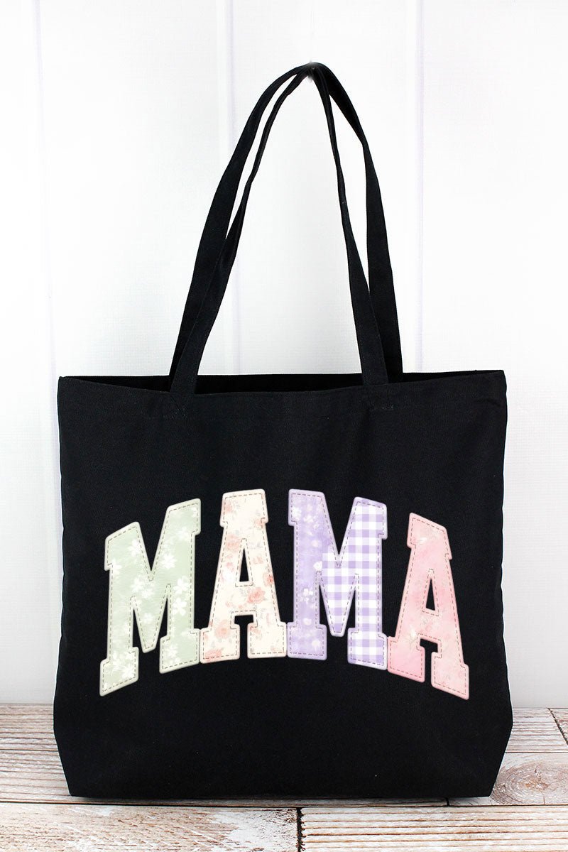 Personalized Soft Stitch Mom Name Pigment - Dyed Large Canvas Tote *Choose Your Name - Wholesale Accessory Market