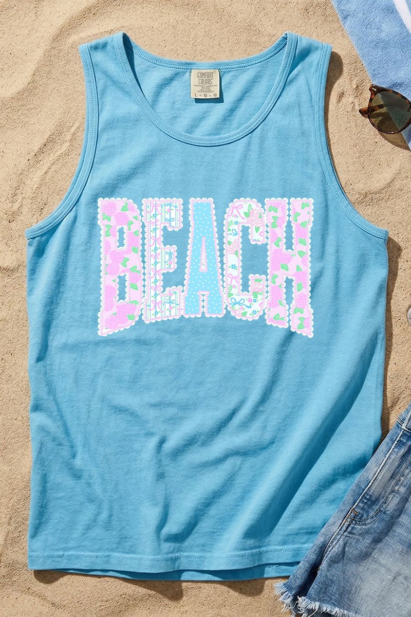 Seaside Lace Series Comfort Colors Cotton Tank Top - Wholesale Accessory Market