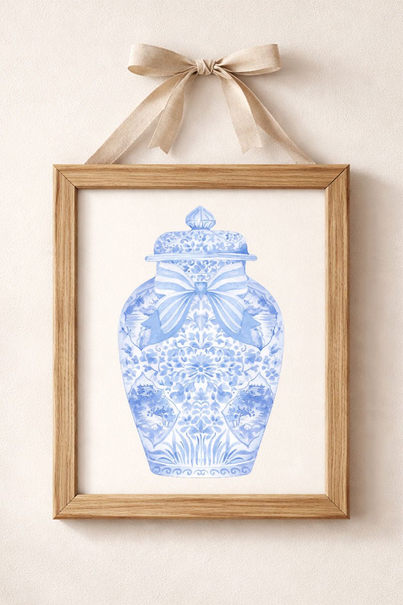 Ginger Jar Ready To Frame Canvas Print *Choose Your Color - Wholesale Accessory Market