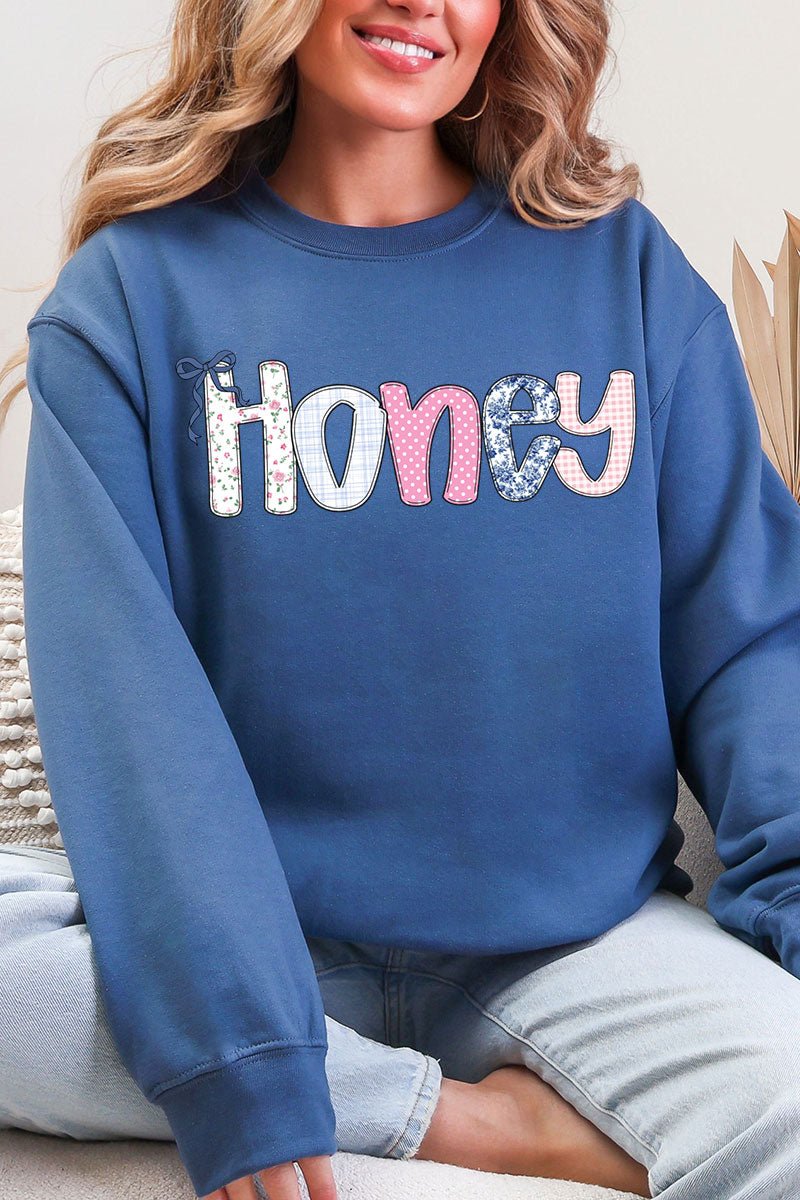 Gingham Garden Custom Name Ecosmart Crewneck Sweatshirt - Wholesale Accessory Market