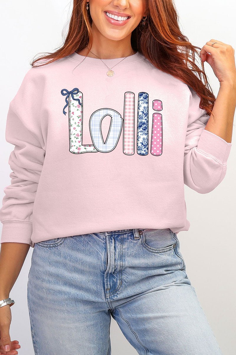 Gingham Garden Custom Name Ecosmart Crewneck Sweatshirt - Wholesale Accessory Market