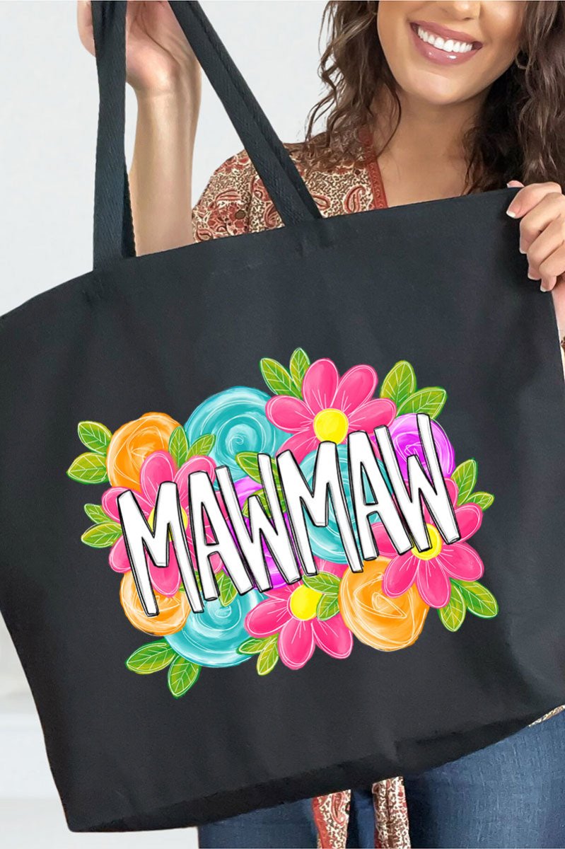 Personalized Mother's Day Bloom Canvas Jumbo Tote *Choose Your Name - Wholesale Accessory Market