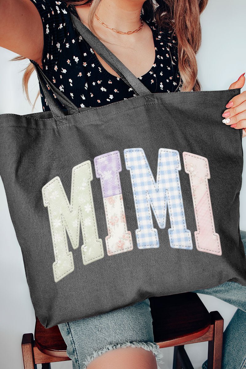 Personalized Soft Stitch Mom Name Canvas Jumbo Tote *Choose Your Name - Wholesale Accessory Market