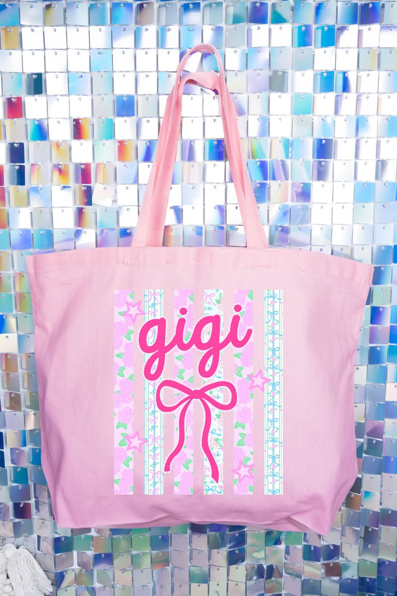 Personalized Bow - tiful Garden Canvas Jumbo Tote *Choose Your Name - Wholesale Accessory Market