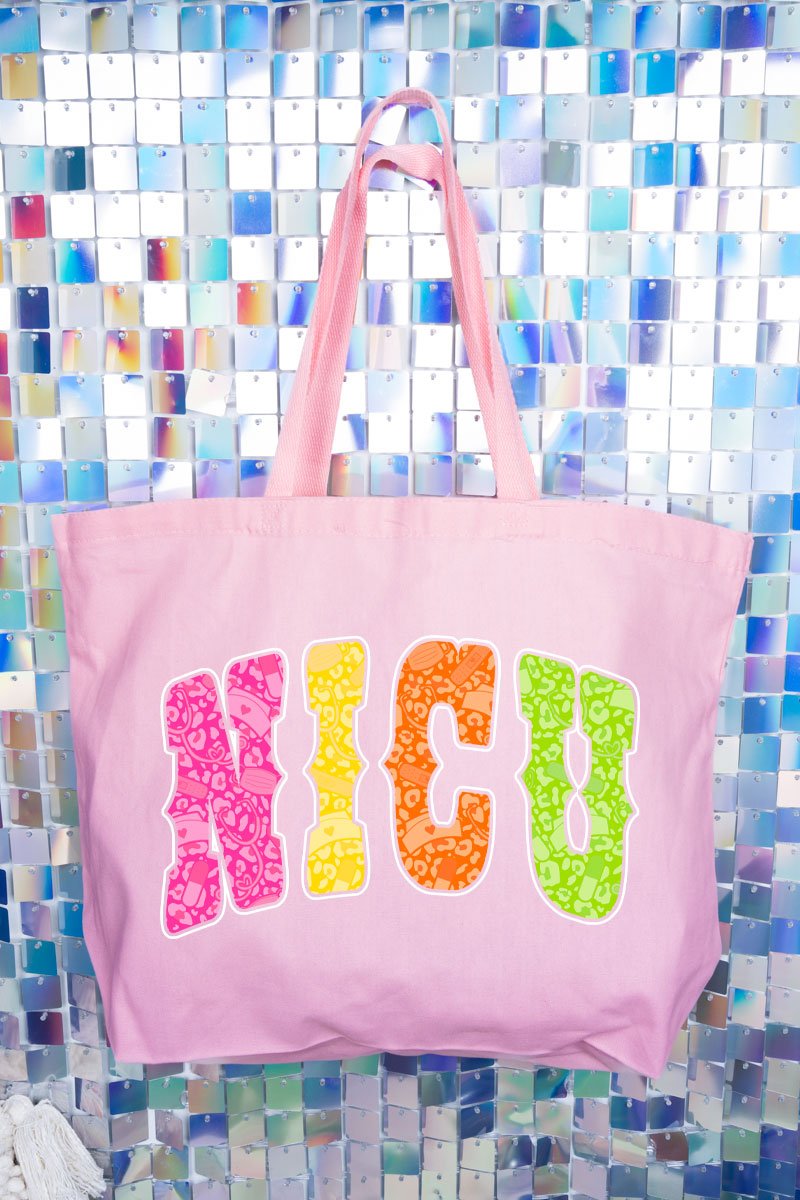 Personalized Neon Care Crew Canvas Jumbo Tote - Wholesale Accessory Market