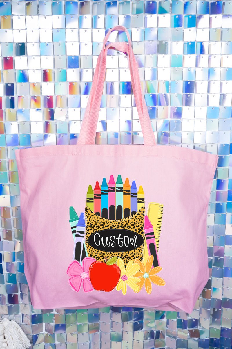 Personalized Teaching In Full Color Canvas Jumbo Tote *Enter Your Name - Wholesale Accessory Market