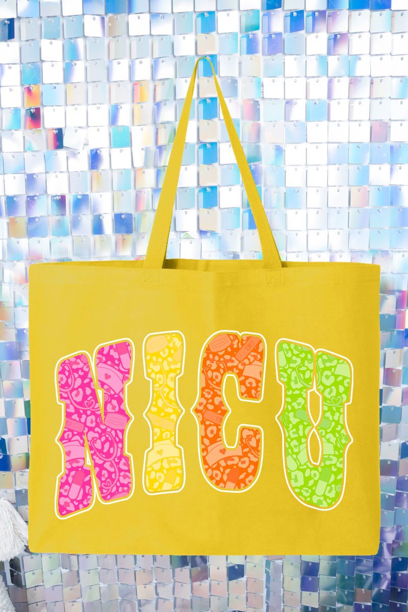 Personalized Neon Care Crew Canvas Jumbo Tote - Wholesale Accessory Market