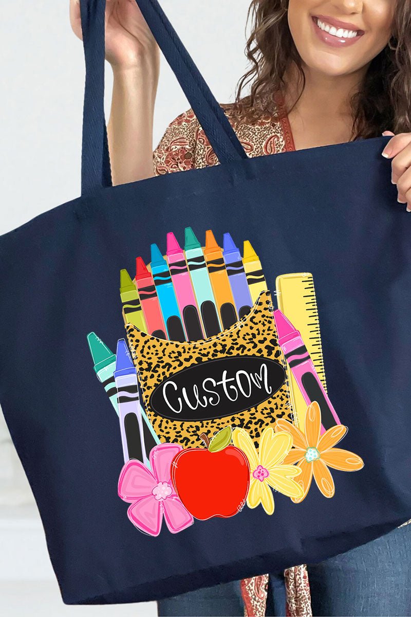 Personalized Teaching In Full Color Canvas Jumbo Tote *Enter Your Name - Wholesale Accessory Market