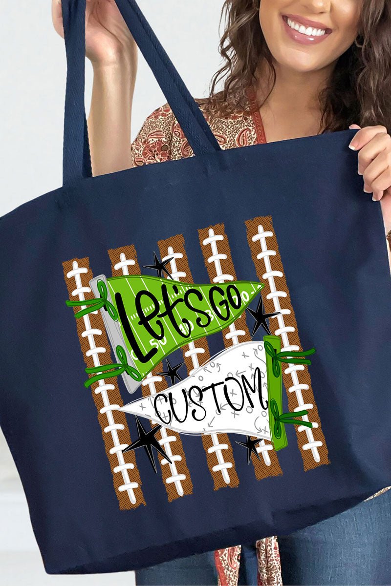 Personalized Touchdown Cheers Canvas Jumbo Tote *Enter Custom Text - Wholesale Accessory Market