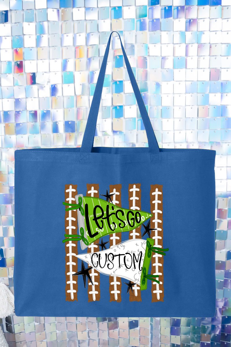 Personalized Touchdown Cheers Canvas Jumbo Tote *Enter Custom Text - Wholesale Accessory Market