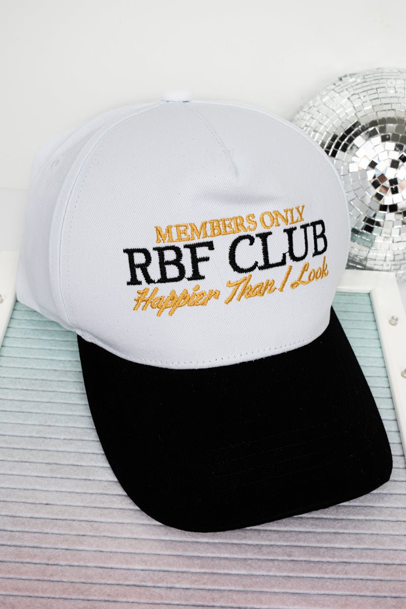RBF Club Embroidered White & Black Cap - Wholesale Accessory Market