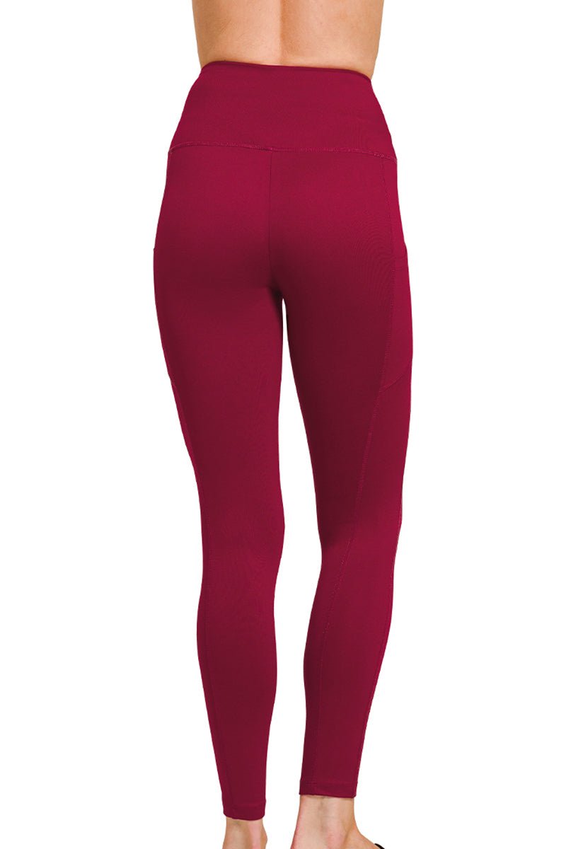 Zenana Game Plan Dark Burgundy Full Butter Leggings - Wholesale Accessory Market