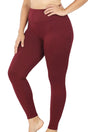 Zenana Plus Size Game Plan Dark Burgundy Full Butter Leggings - Wholesale Accessory Market