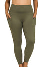 Zenana Plus Size Game Plan Dark Olive Full Butter Leggings - Wholesale Accessory Market