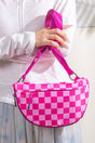 Zenana Hot Pink Checkered Nylon The Everyday Bag - Wholesale Accessory Market