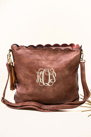 NGIL Blush Pink Faux Leather Sabina Scalloped Crossbody Tote - Wholesale Accessory Market