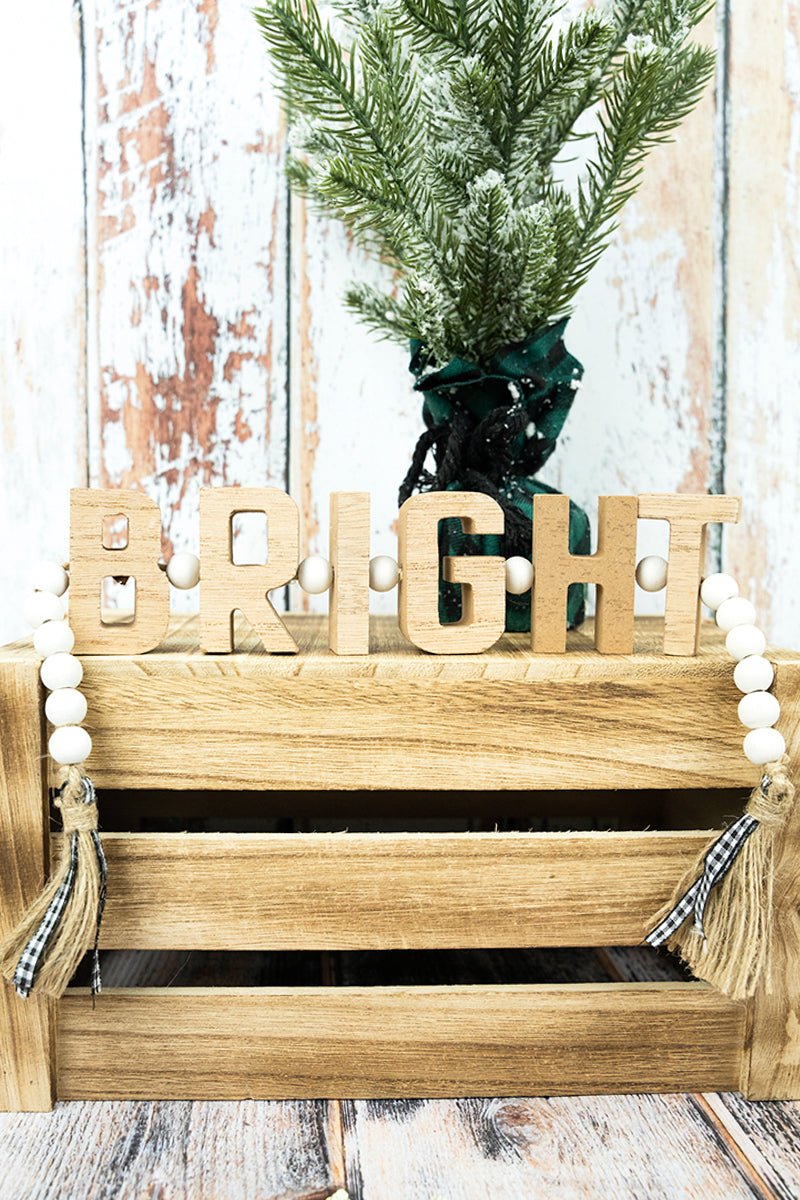 25% OFF! 2 x 18 'Bright' Wood Beaded Block Letter Tabletop Decor - Wholesale Accessory Market