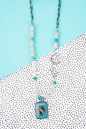 Turquoise Las Palomas Pearl Necklace - Wholesale Accessory Market