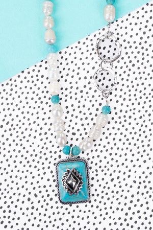 Turquoise Las Palomas Pearl Necklace - Wholesale Accessory Market