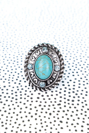 Turquoise Full Of Heart Ring - Wholesale Accessory Market