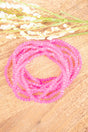 Feeling Happy Neon Pink Beaded Bracelet Set - Wholesale Accessory Market