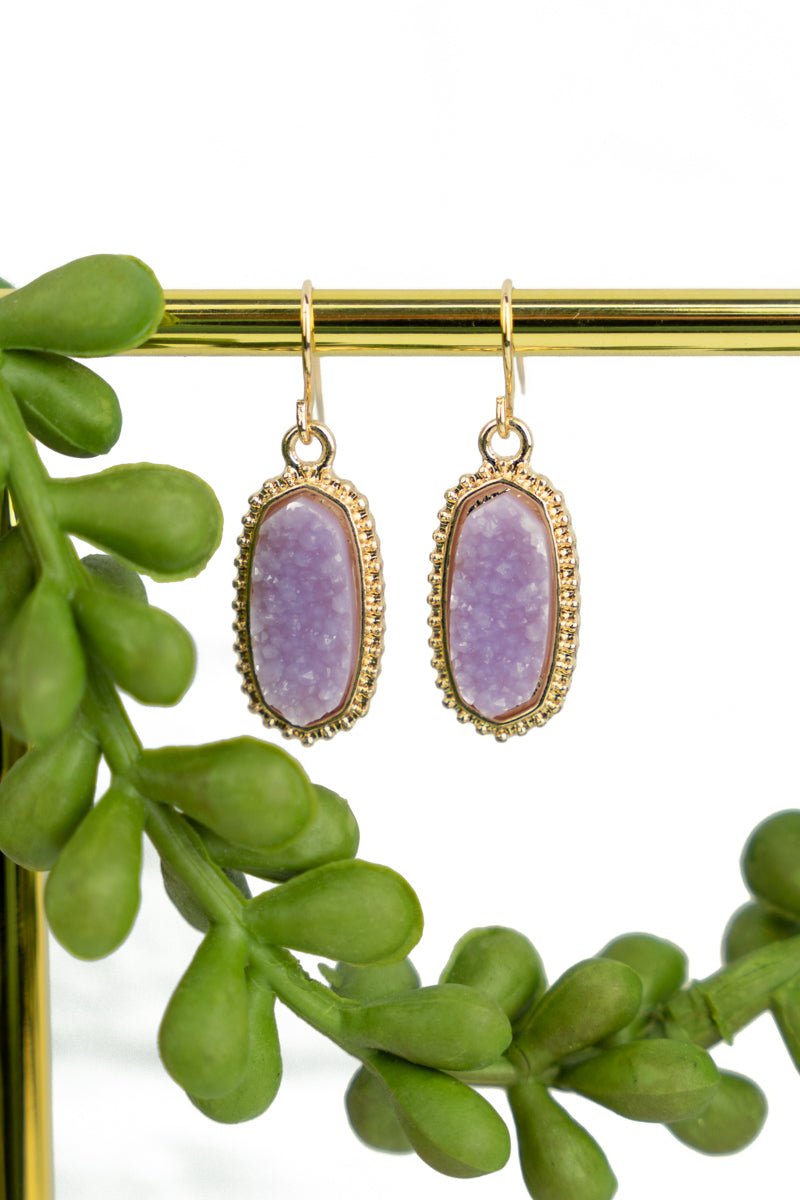 Anelise Lavender Druzy Earrings - Wholesale Accessory Market