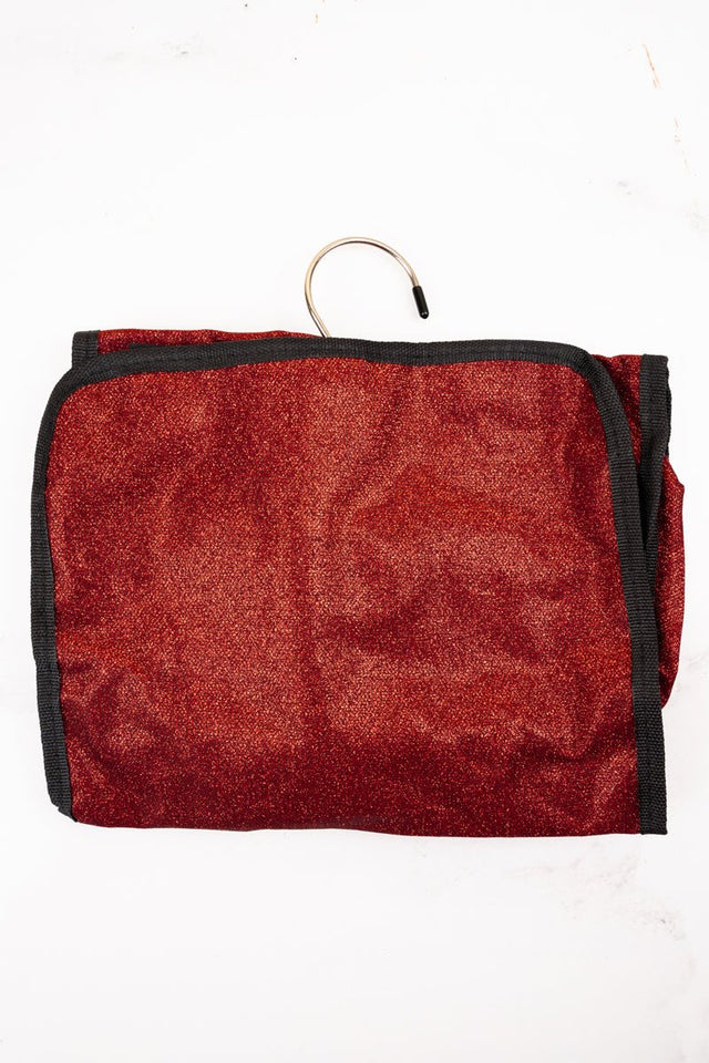 NGIL Red Glitz & Glam Roll Up Cosmetic Bag - Wholesale Accessory Market