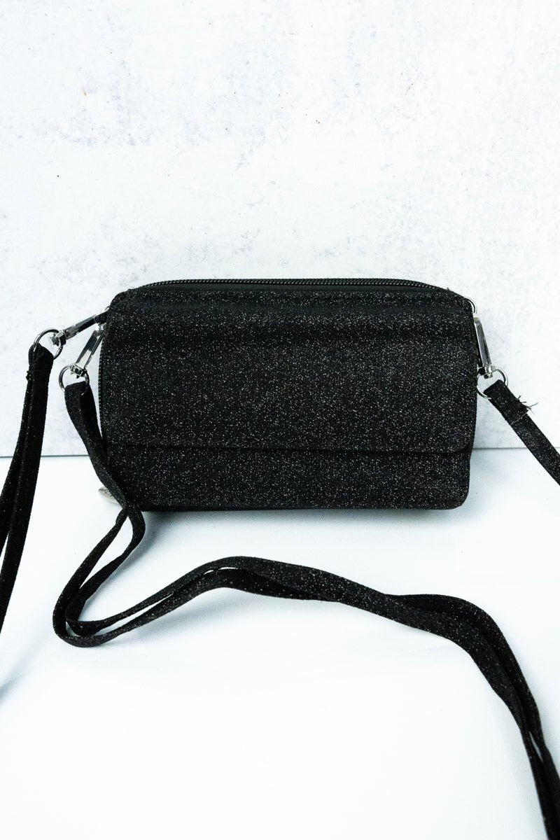 NGIL Black Glitz & Glam Crossbody Organizer Clutch - Wholesale Accessory Market